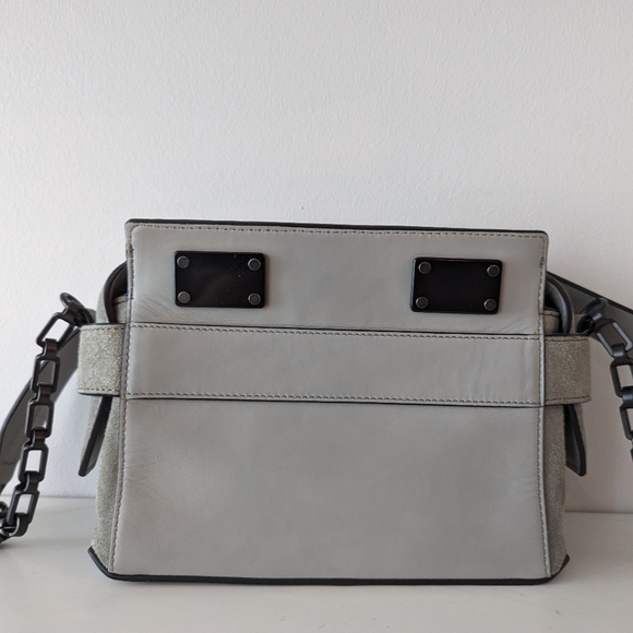 Rag & Bone Grey Suede Chain Link Bag - Picture 4 of 8